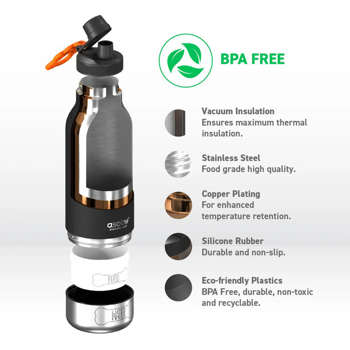 asobu | buddy bottle with bowls | pastel blue - LC