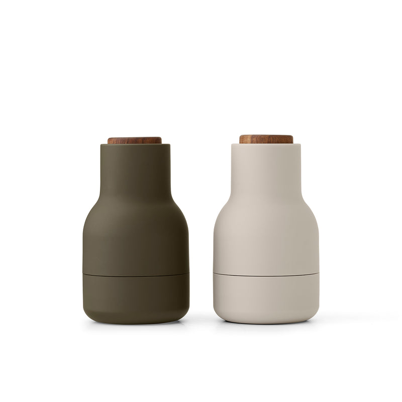audo copenhagen (menu) | bottle grinder set small | hunting green beige + walnut lid