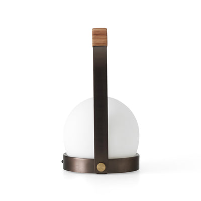audo copenhagen (menu) | carrie portable table lamp | bronzed brass + leather