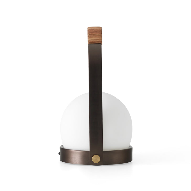 audo copenhagen (menu) | carrie portable table lamp | bronzed brass + leather