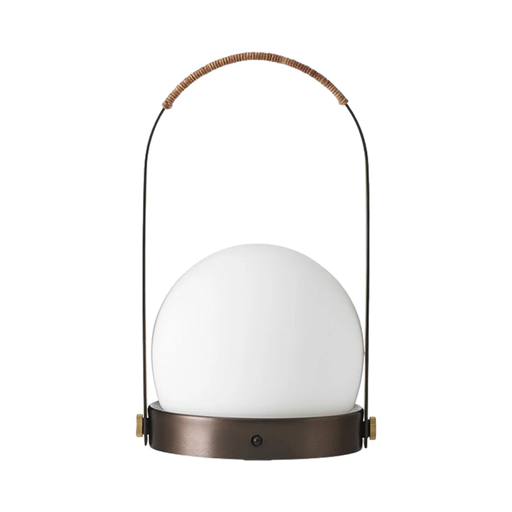 audo copenhagen (menu) | carrie portable table lamp | bronzed brass + leather strap