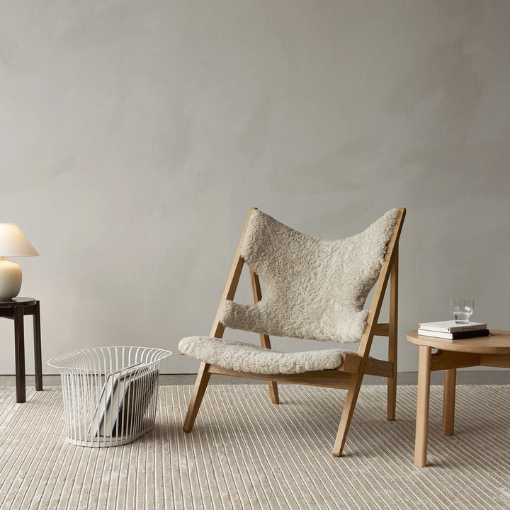 audo copenhagen (menu) | knitting lounge chair | sheepskin nature + natural oak base