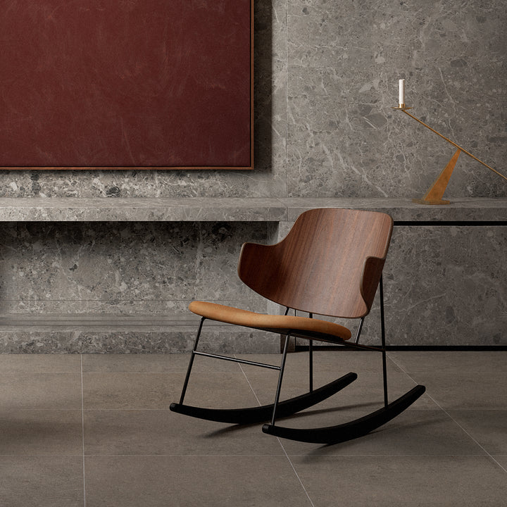 audo copenhagen (menu) | the penguin rocking chair | walnut + dakar cognac leather