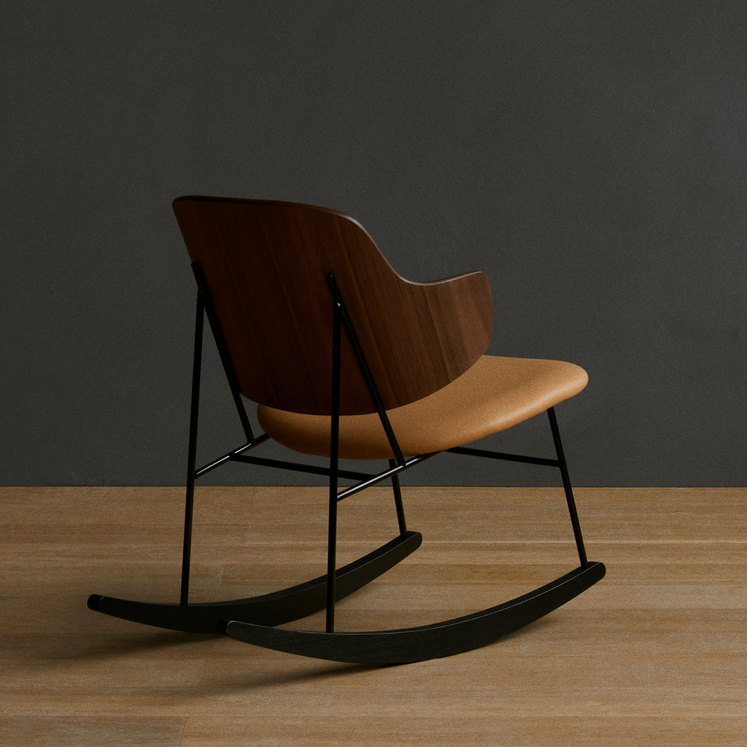 audo copenhagen (menu) | the penguin rocking chair | walnut + dakar cognac leather