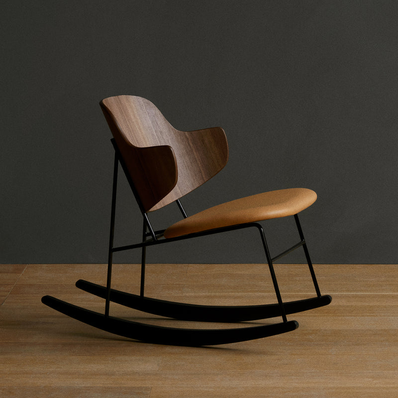 audo copenhagen (menu) | the penguin rocking chair | walnut + dakar cognac leather