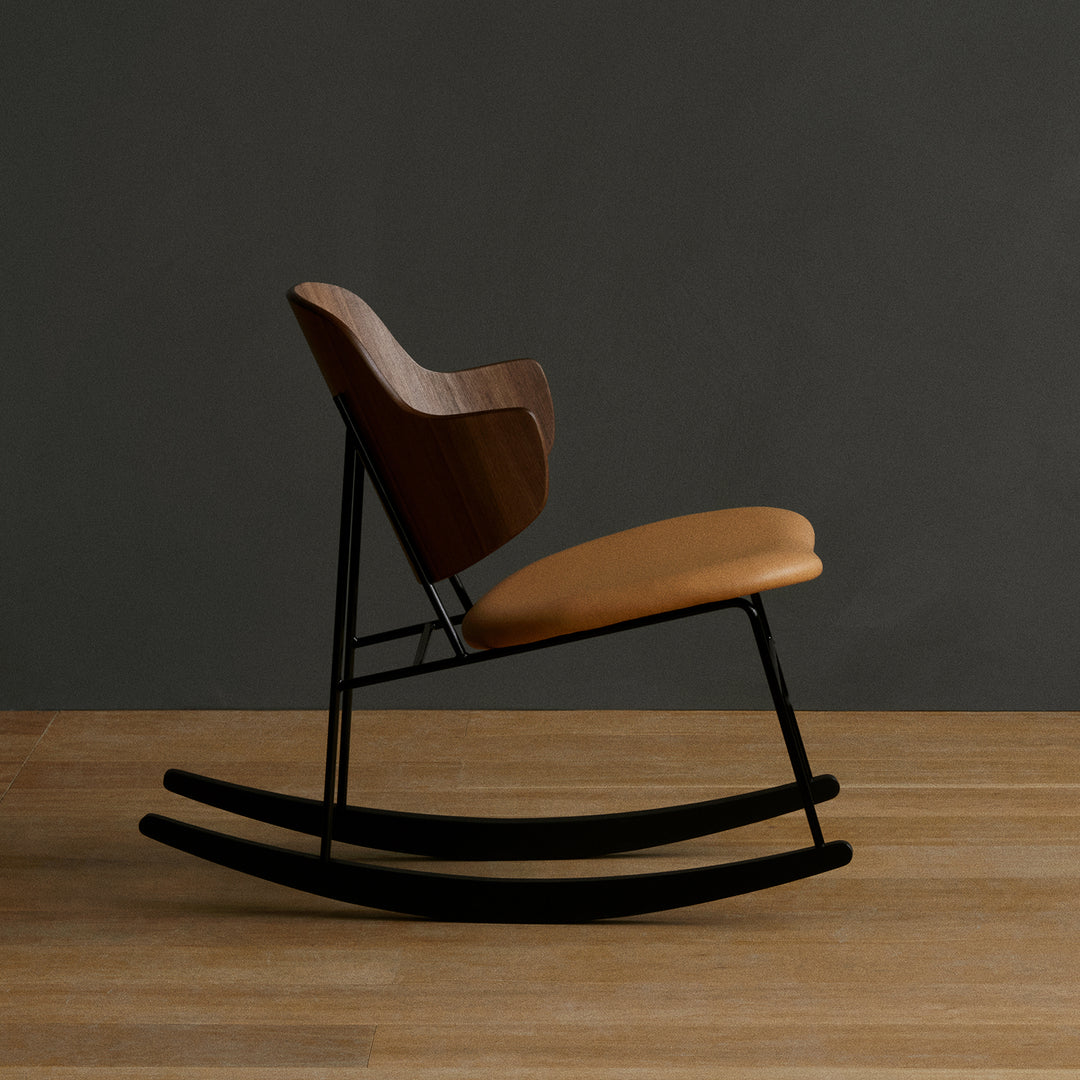 audo copenhagen (menu) | the penguin rocking chair | walnut + dakar cognac leather