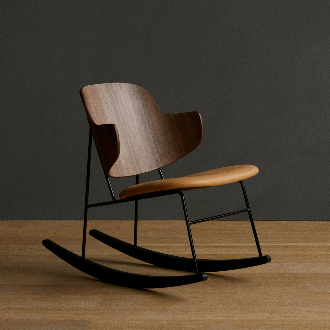audo copenhagen (menu) | the penguin rocking chair | walnut + dakar cognac leather