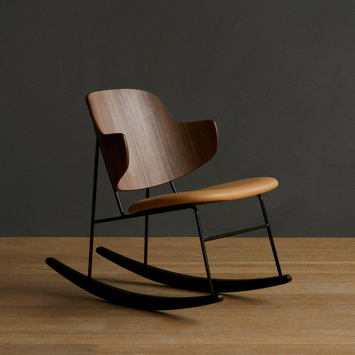 audo copenhagen (menu) | the penguin rocking chair | walnut + dakar cognac leather