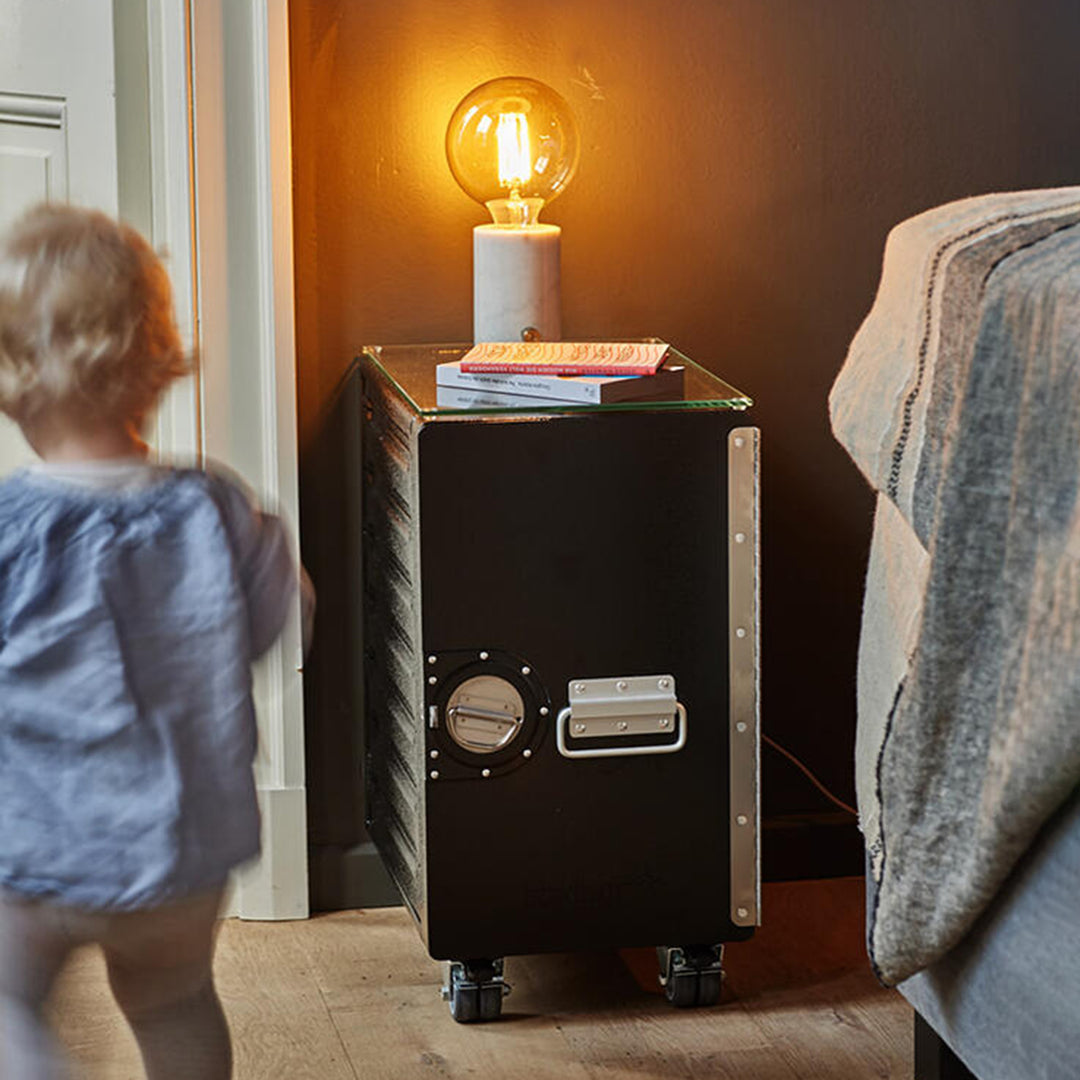 bordbar | box trolley | door hinge left + bedside equipment | black