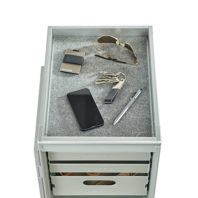 bordbar | equipment | felt drawer inlay | light grey
