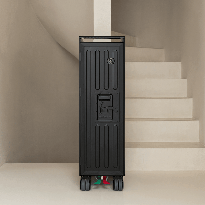 bordbar | voyager trolley | neon black + red drawers