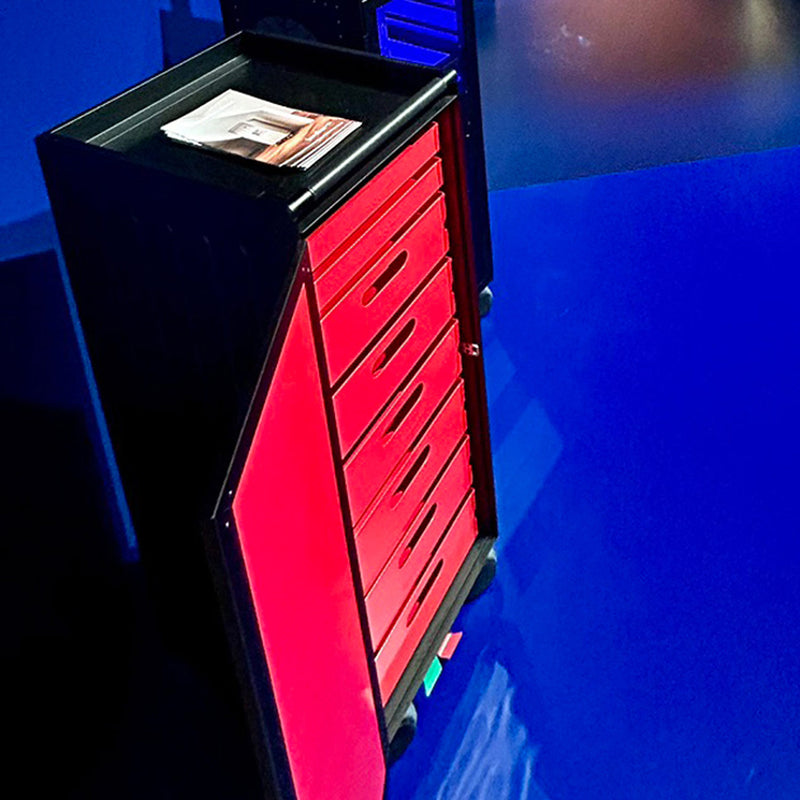 bordbar | voyager trolley | neon black + red drawers