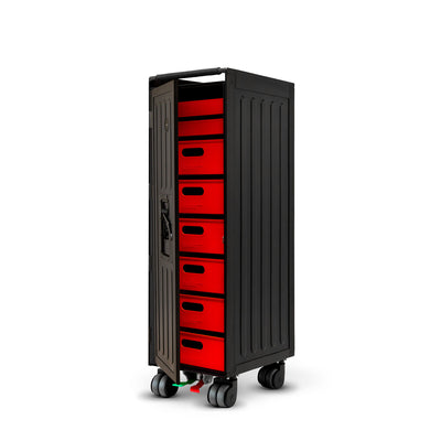 bordbar | voyager trolley | neon black + red drawers