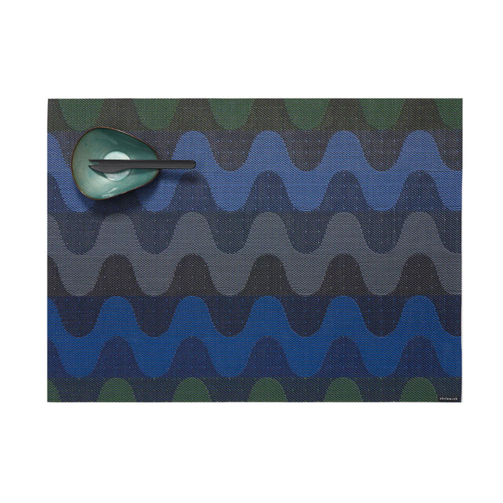 chilewich | placemat rectangle | wiggle deep sea