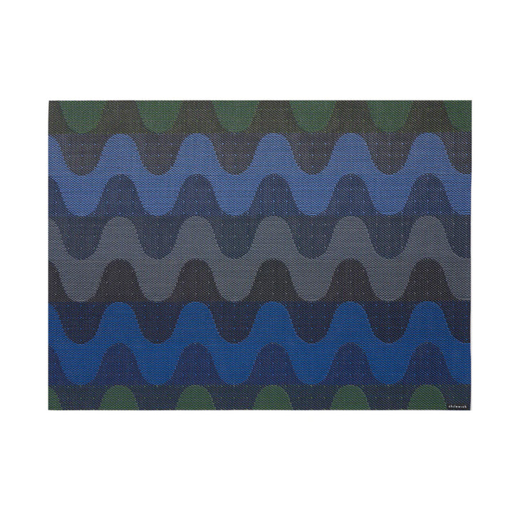 chilewich | placemat rectangle | wiggle deep sea