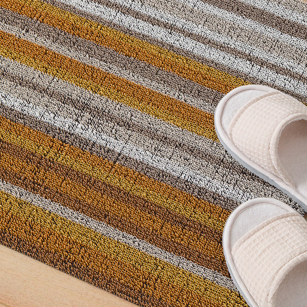 chilewich | shag runner mat 61x183cm (24x72") | horizon stripe desert