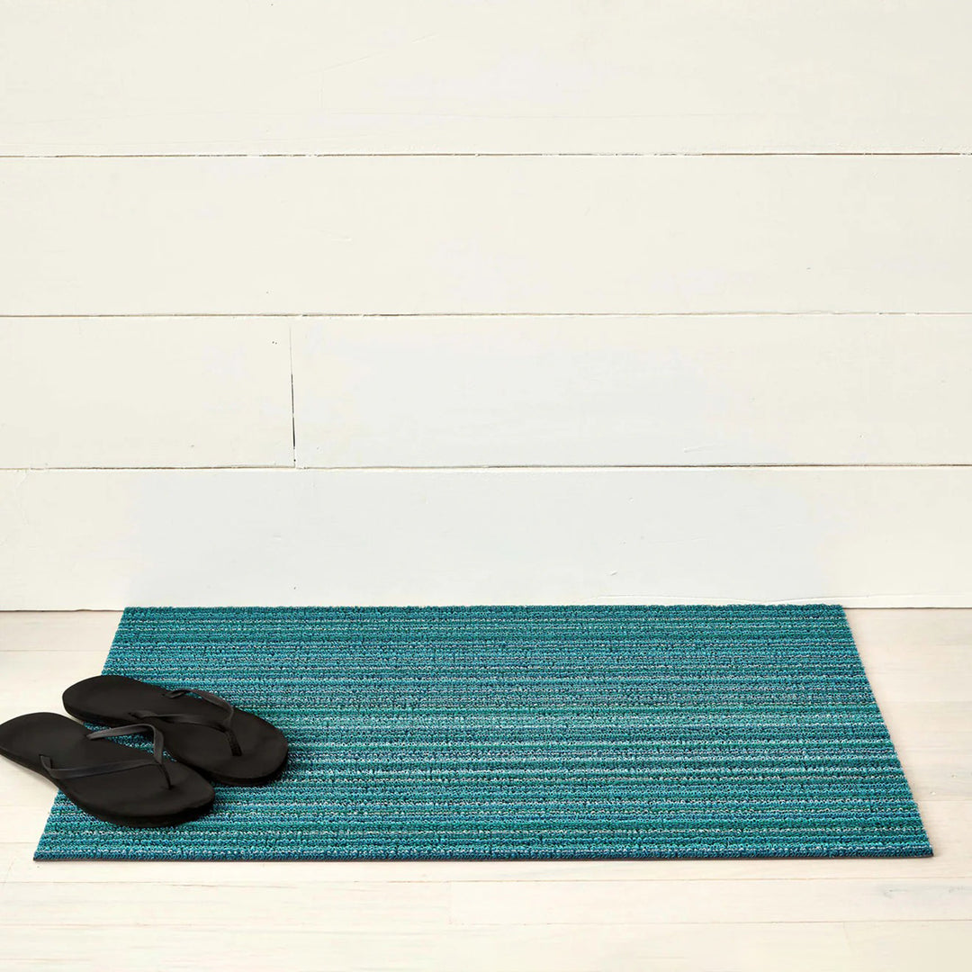 chilewich | shag doormat 46x71cm (18x28") | skinny stripe turquoise