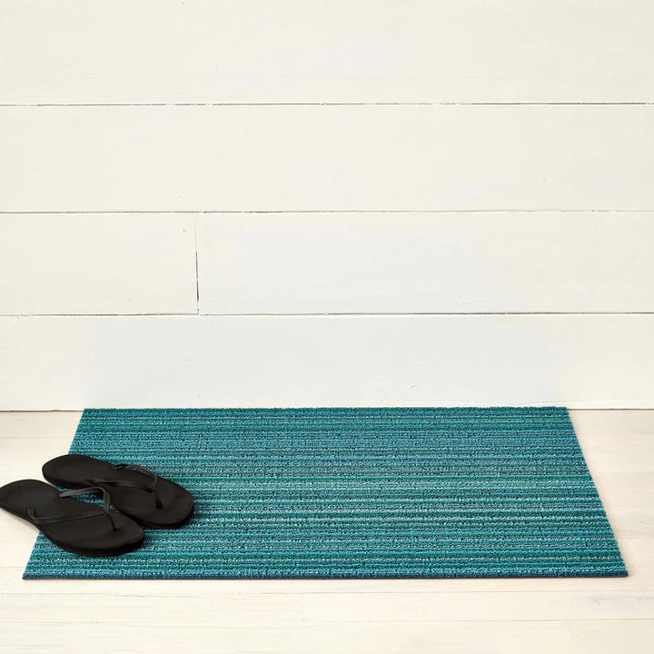 chilewich | shag doormat 46x71cm (18x28") | skinny stripe turquoise