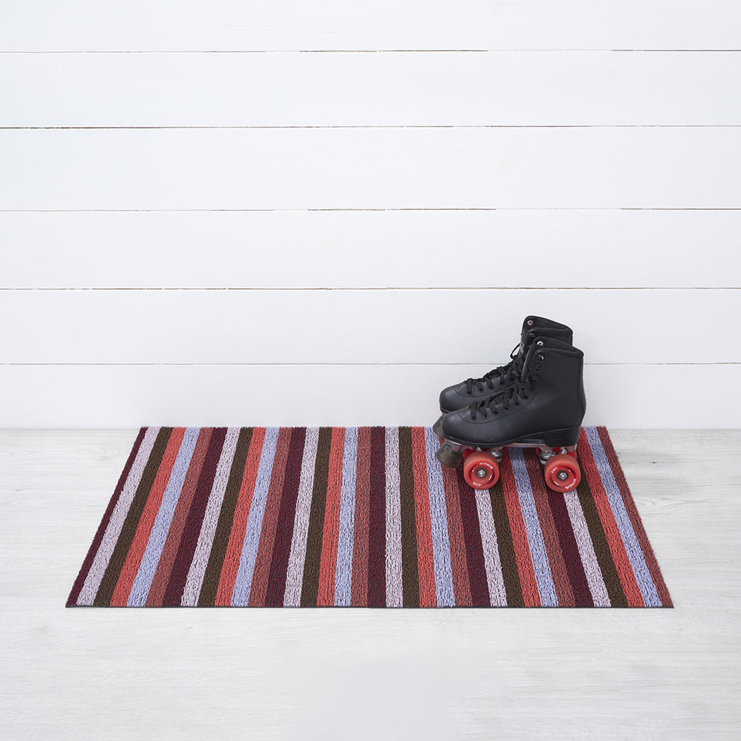 chilewich | shag utility doormat 61x91cm (24x36") | even stripe berry