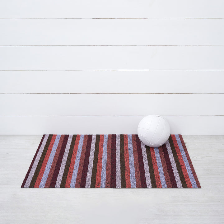 chilewich | shag utility doormat 61x91cm (24x36") | even stripe berry