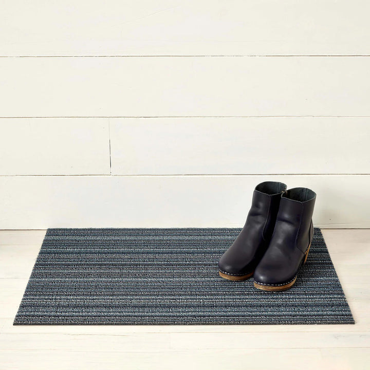 chilewich | shag doormat 46x71cm (18x28") | skinny stripe blue