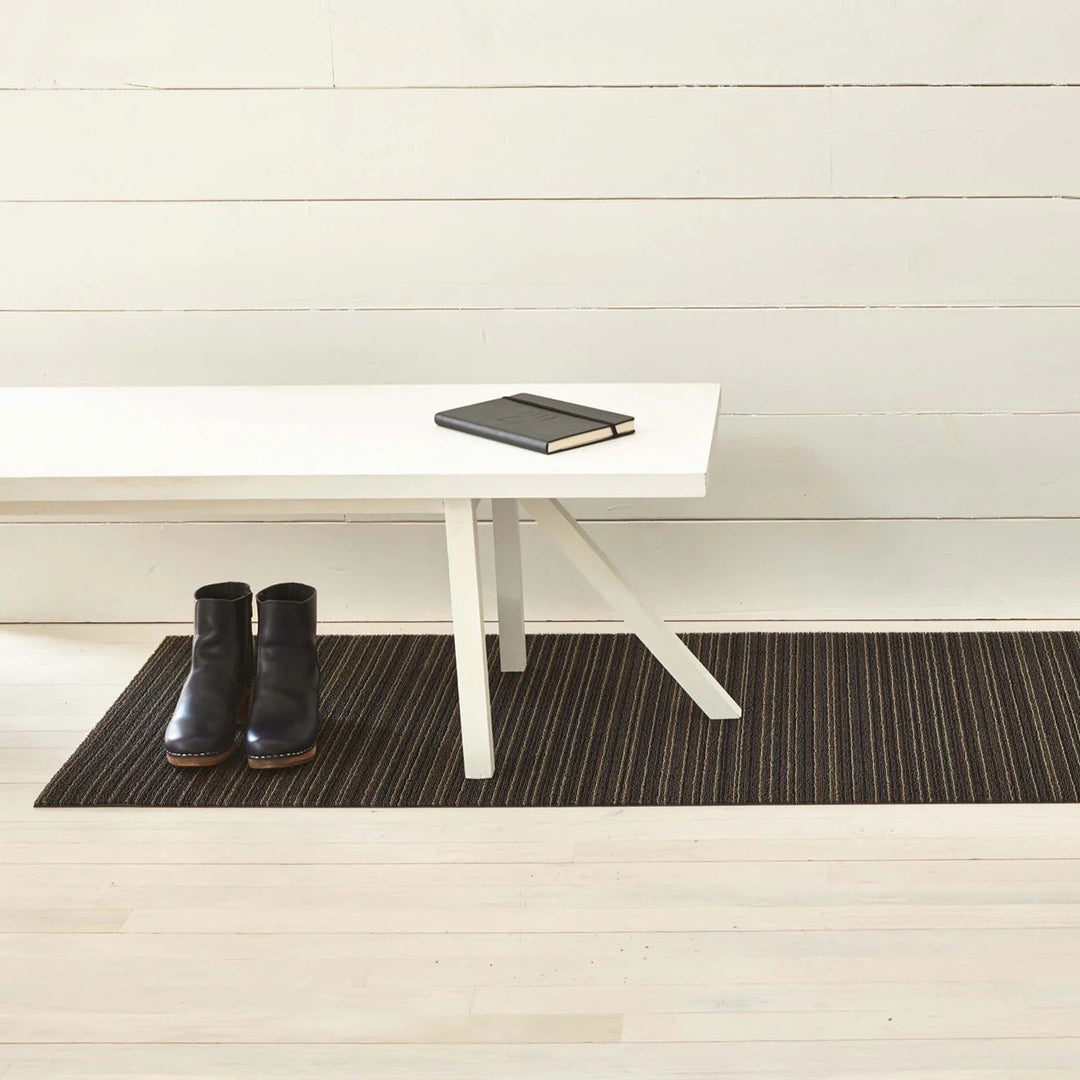 chilewich | runner mat 61x183cm (24x72") | skinny stripe steel