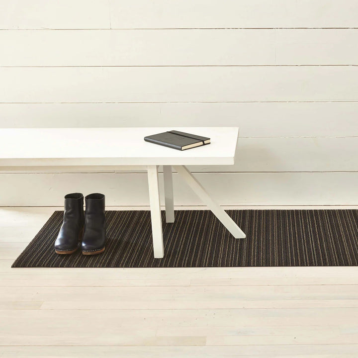 chilewich | runner mat 61x183cm (24x72") | skinny stripe steel