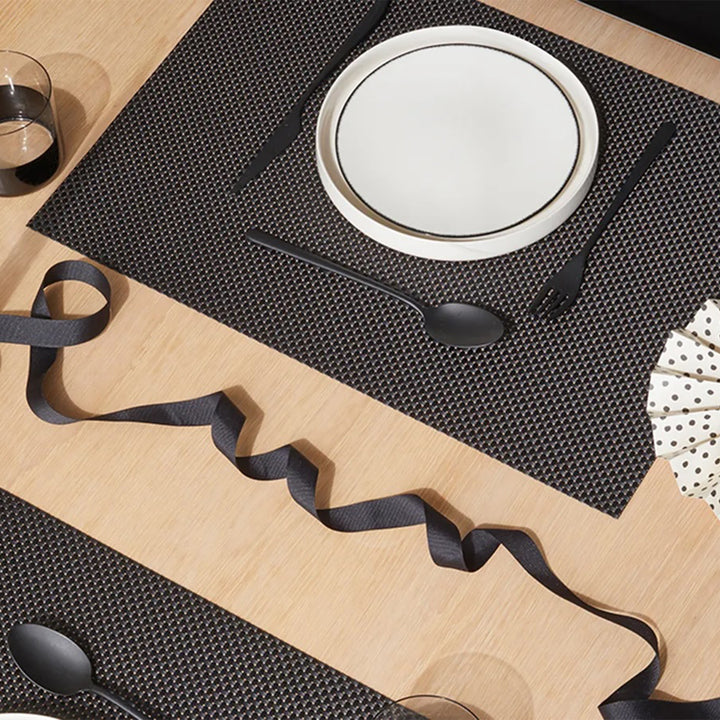 chilewich | placemat rectangle | basketweave black