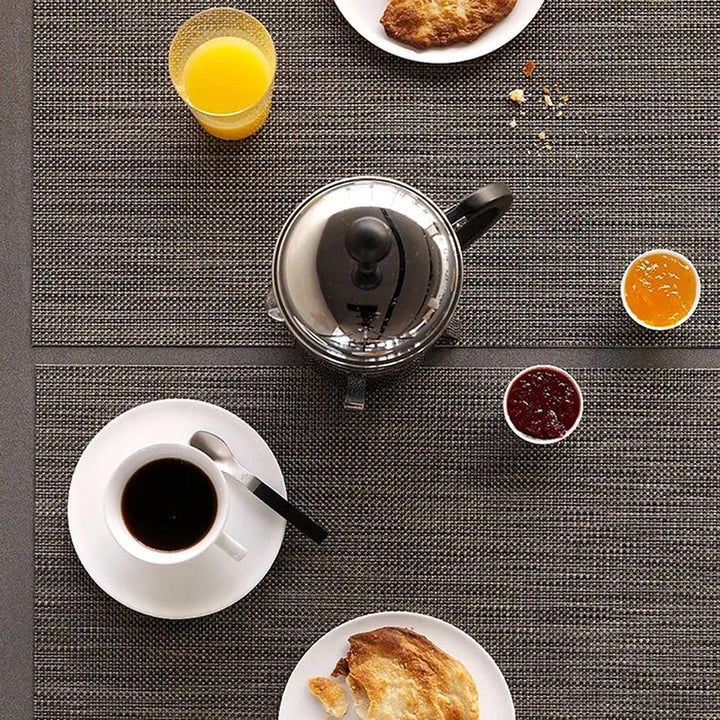 chilewich | placemat rectangle | mini basketweave light grey