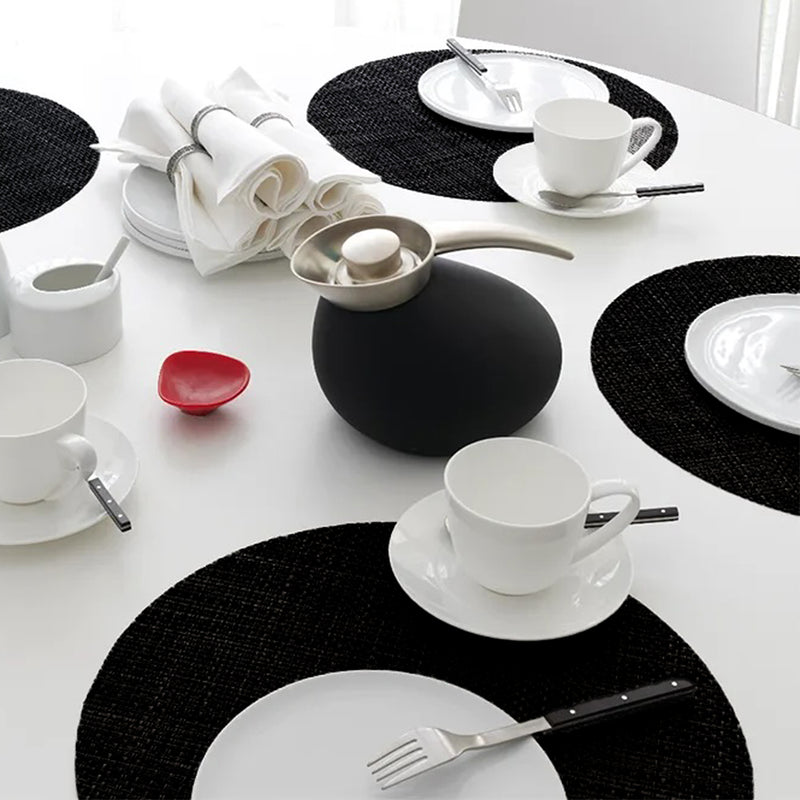 chilewich | placemat round | basketweave black