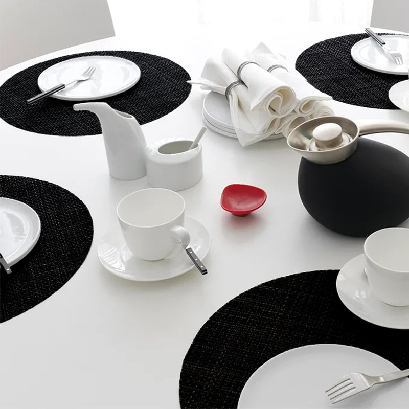chilewich | placemat round | basketweave black