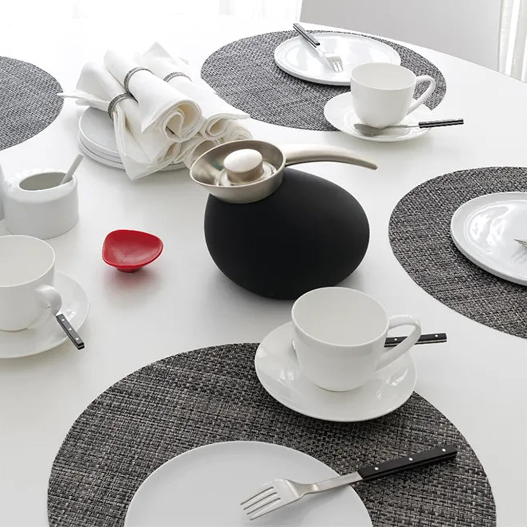 chilewich | placemat round | basketweave carbon