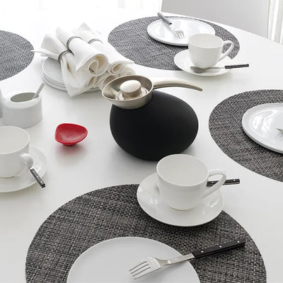 chilewich | placemat round | basketweave carbon