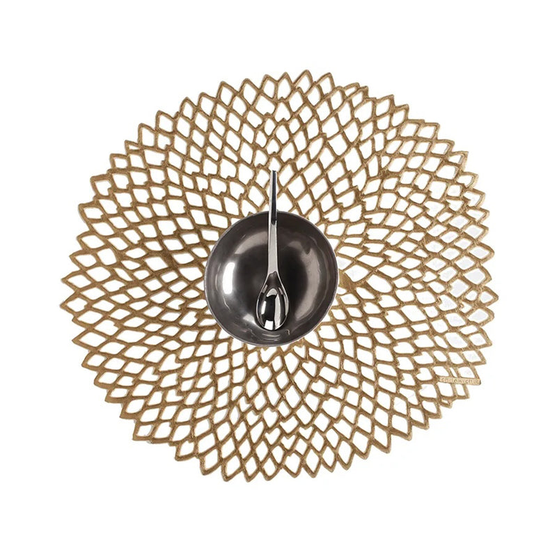 chilewich | placemat round | dahlia brass