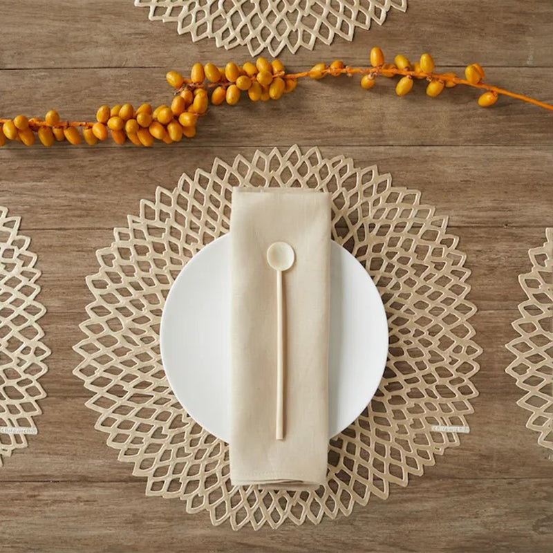 chilewich | placemat round | dahlia champagne