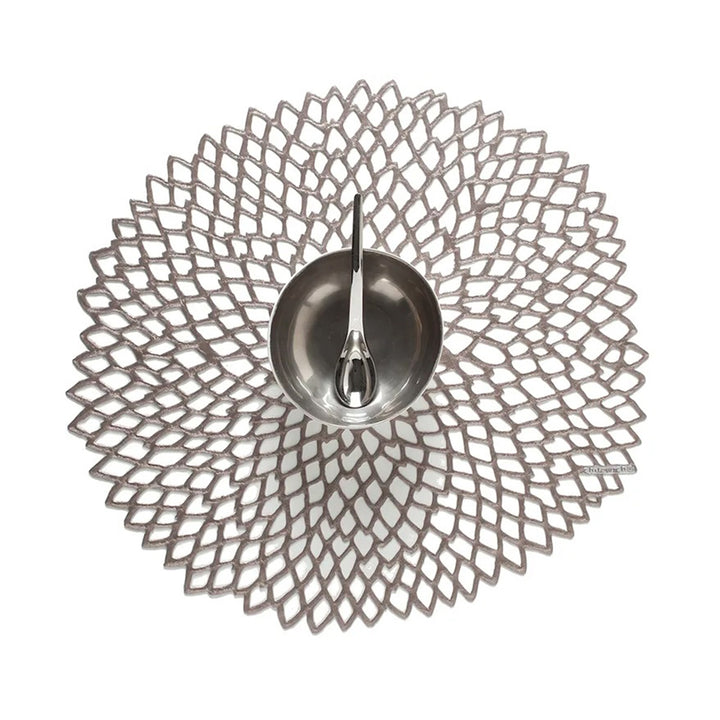 chilewich | placemat round | dahlia gunmetal ~ DC