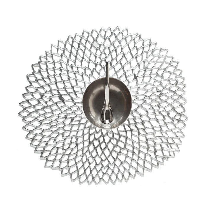 chilewich | placemat round | dahlia silver ~ DC