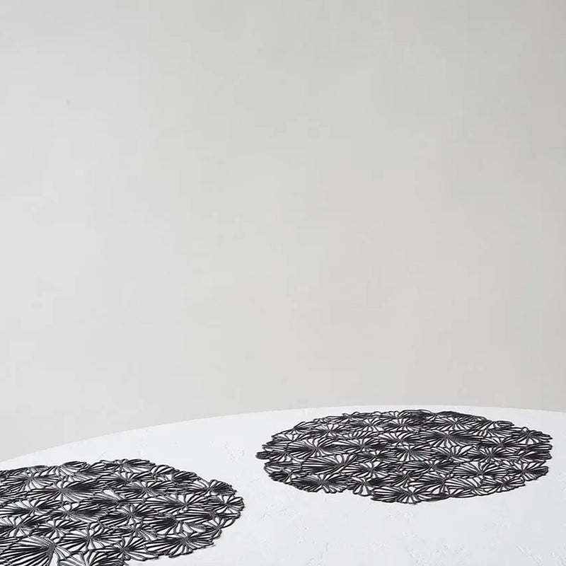 chilewich | placemat round | daisy black