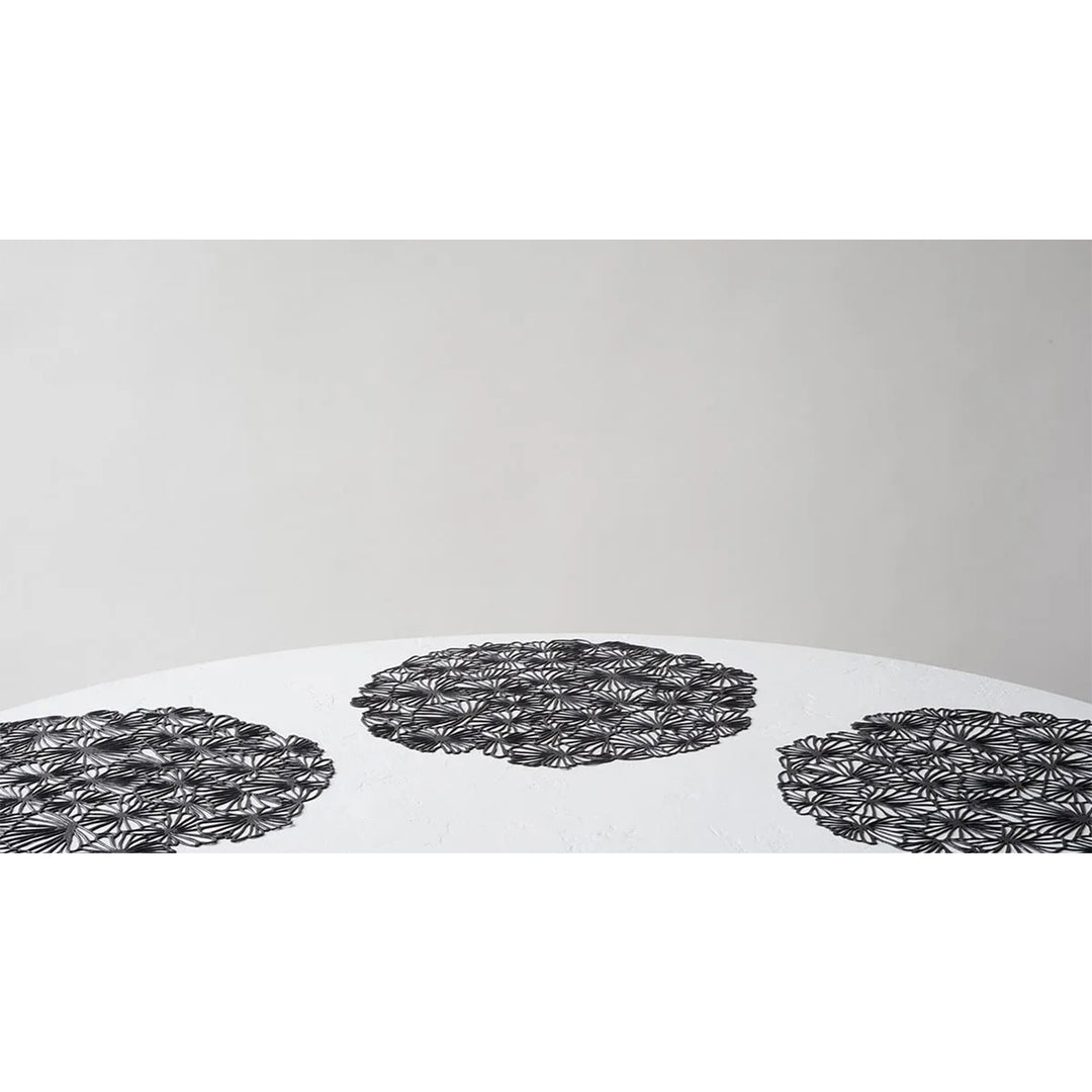chilewich | placemat round | daisy black