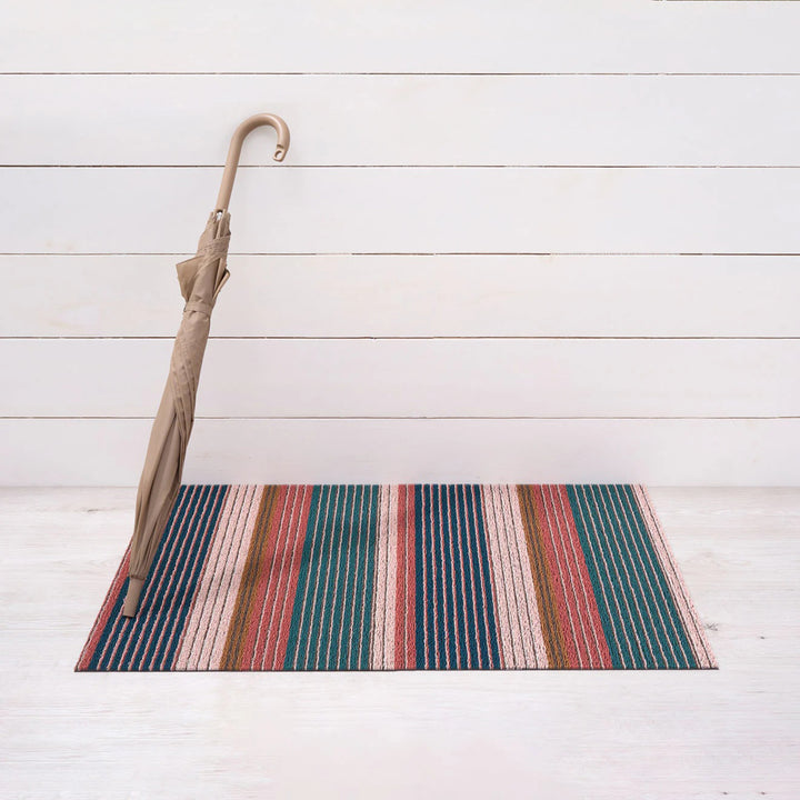 chilewich | shag utility doormat 61x91cm (24x36") | pleat stripe raspberry