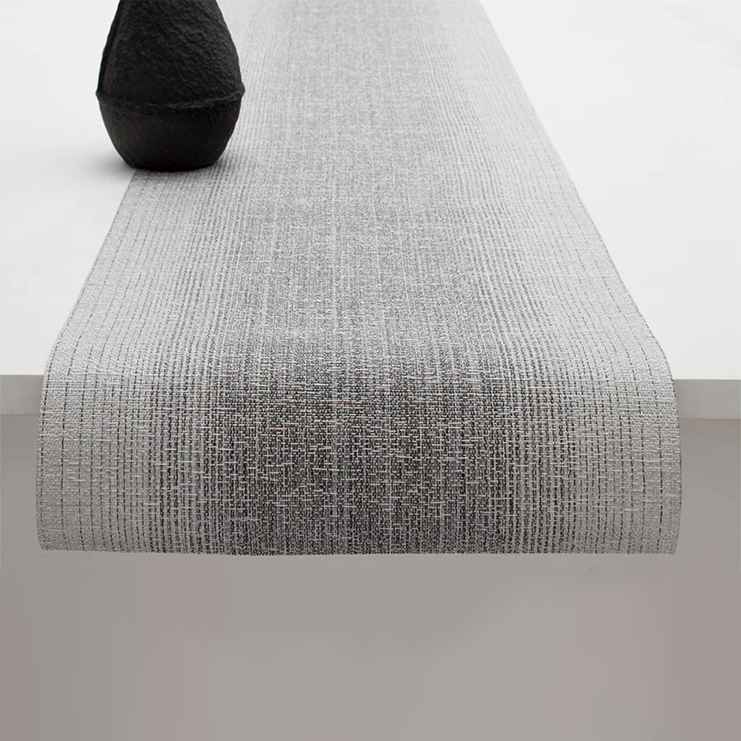 chilewich | table runner | ombre silver