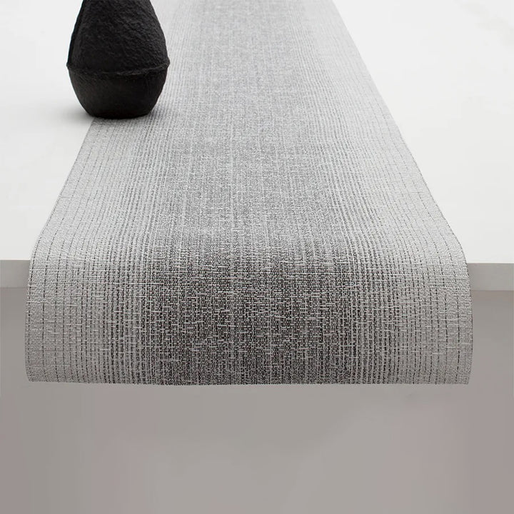 chilewich | table runner | ombre silver
