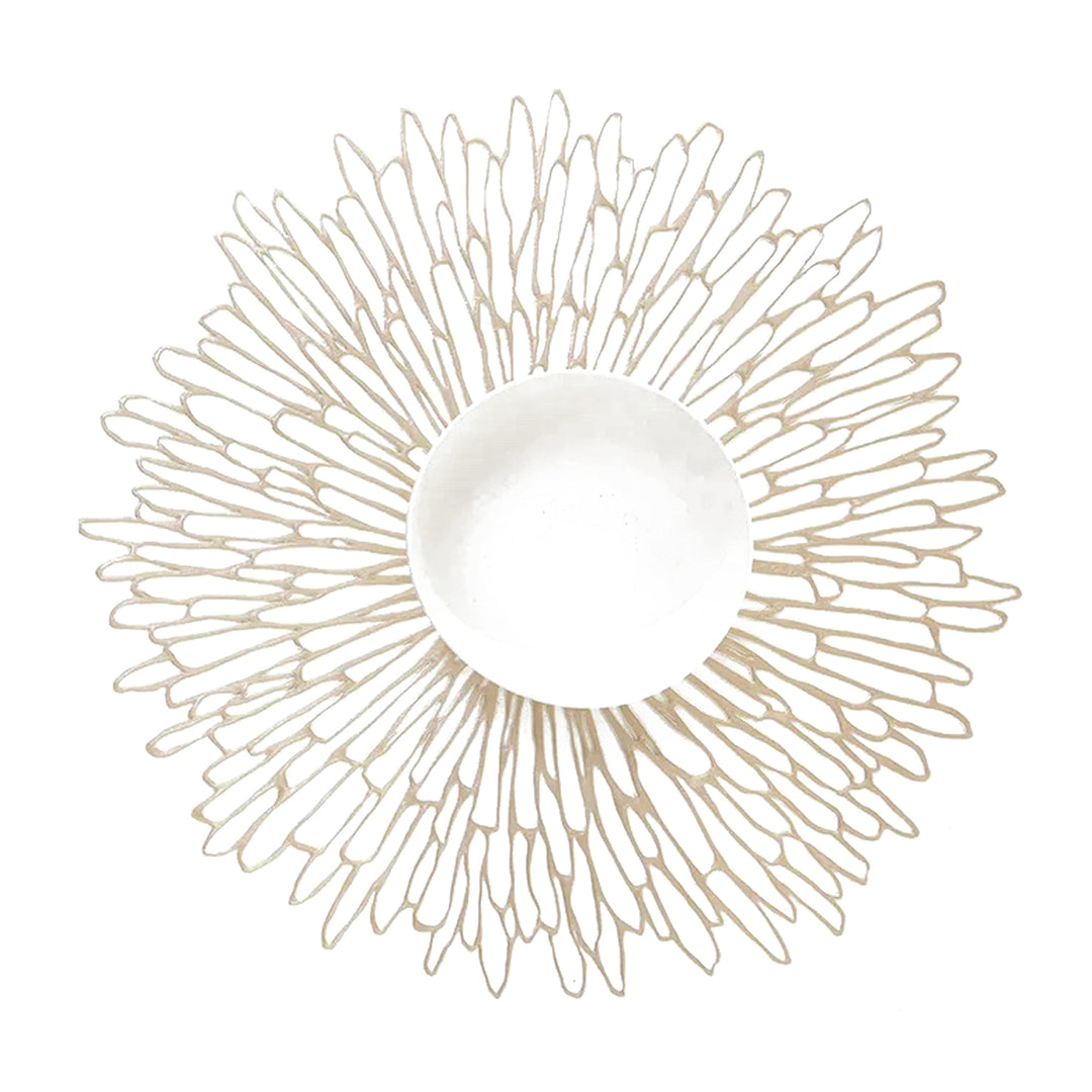 chilewich | placemat round | bloom champagne