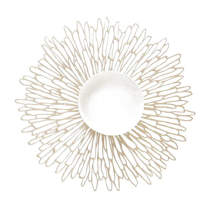 chilewich | placemat round | bloom champagne