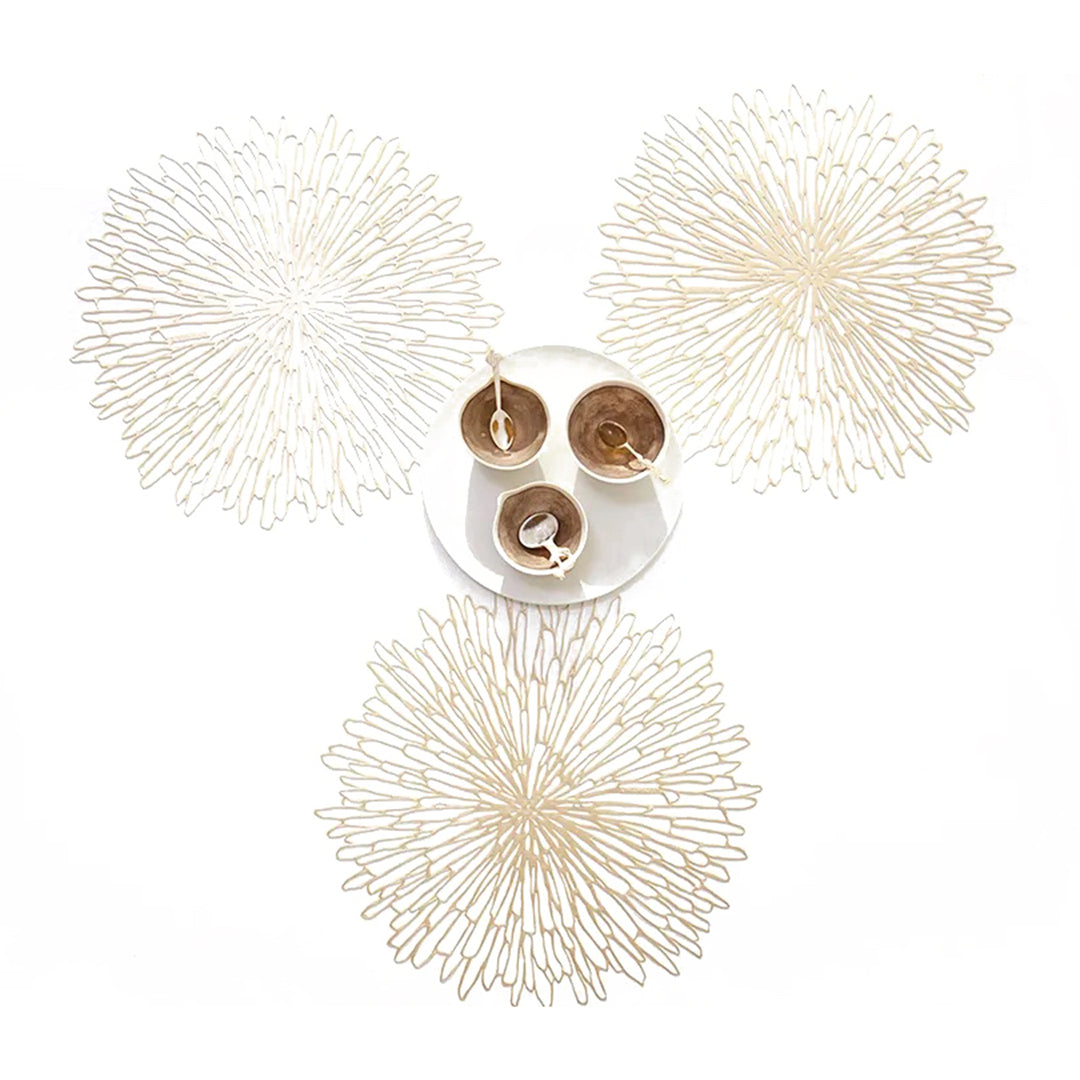 chilewich | placemat round | bloom champagne