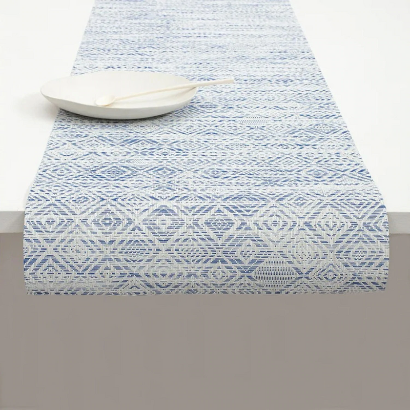 chilewich | table runner | mosaic blue