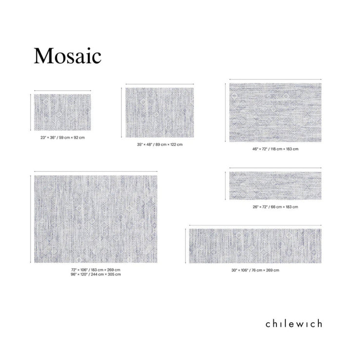 chilewich | woven floormat 89x122cm (35x48") | mosaic blue