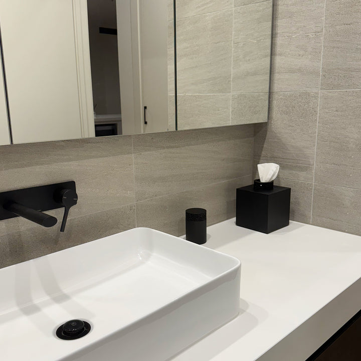 decor walther | ROCKS series | tissue box | matte black + swarovski crystals