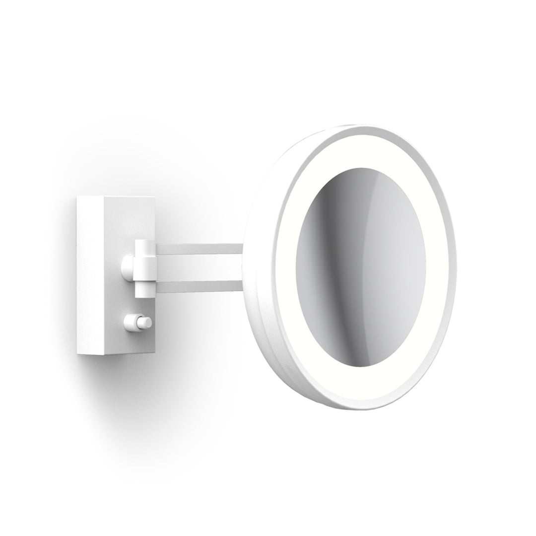 decor walther | CORNER series | illuminated wall mirror with 7x magnification | matte white
