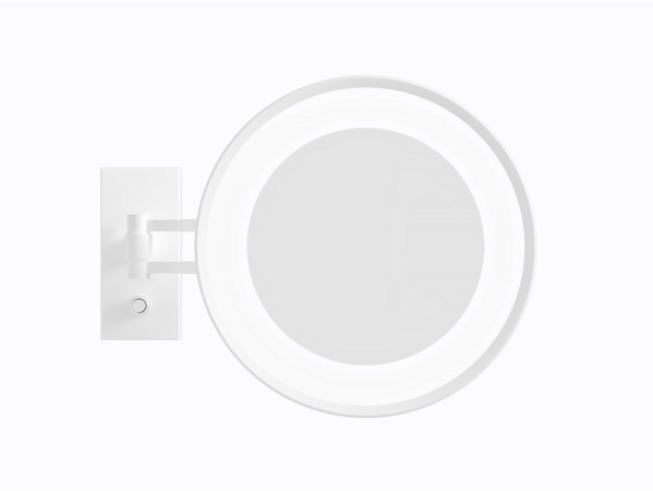 decor walther | CORNER series | illuminated wall mirror with 7x magnification | matte white